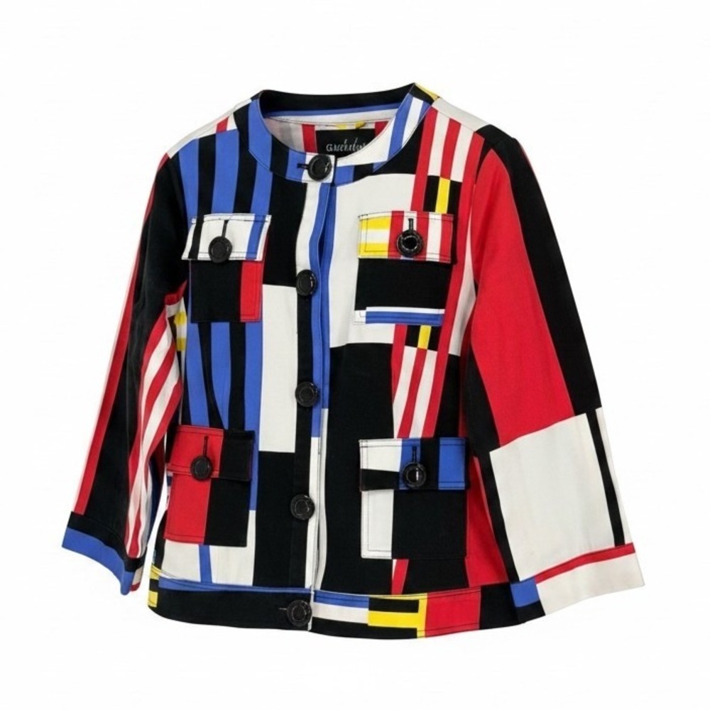 Vintage Brerek Mondrian Style Pop Art Jacket Primary Colorblock Geometric Medium
